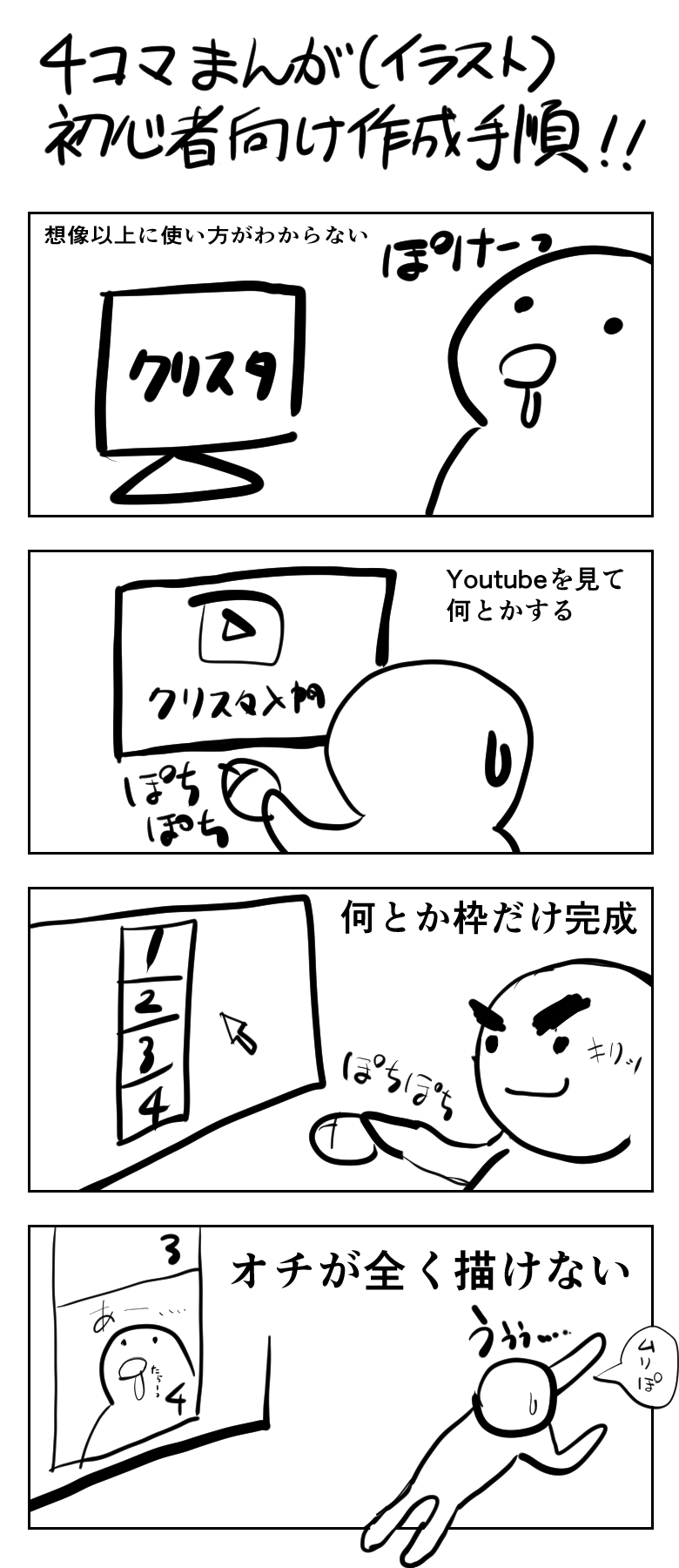 初心者向け クリスタでweb用4コマ漫画 イラスト を作成 知識ゼロからでも何とかなる ゼロからblog